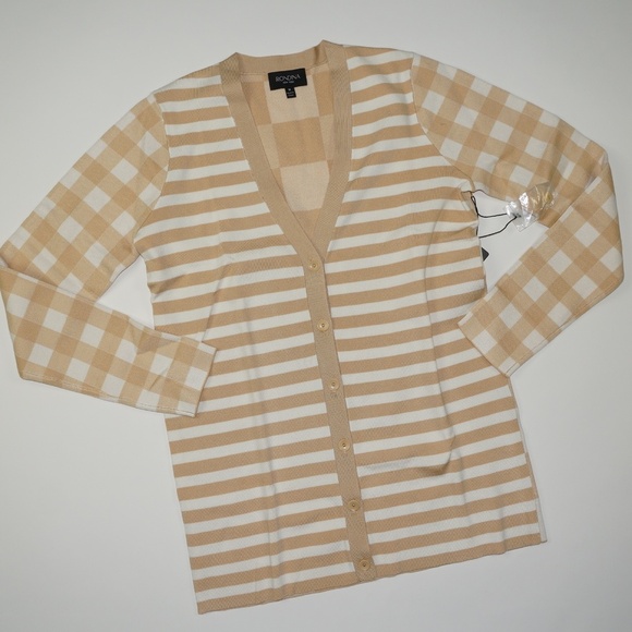 Rondina Gingham Striped Cardigan - Picture 1 of 3